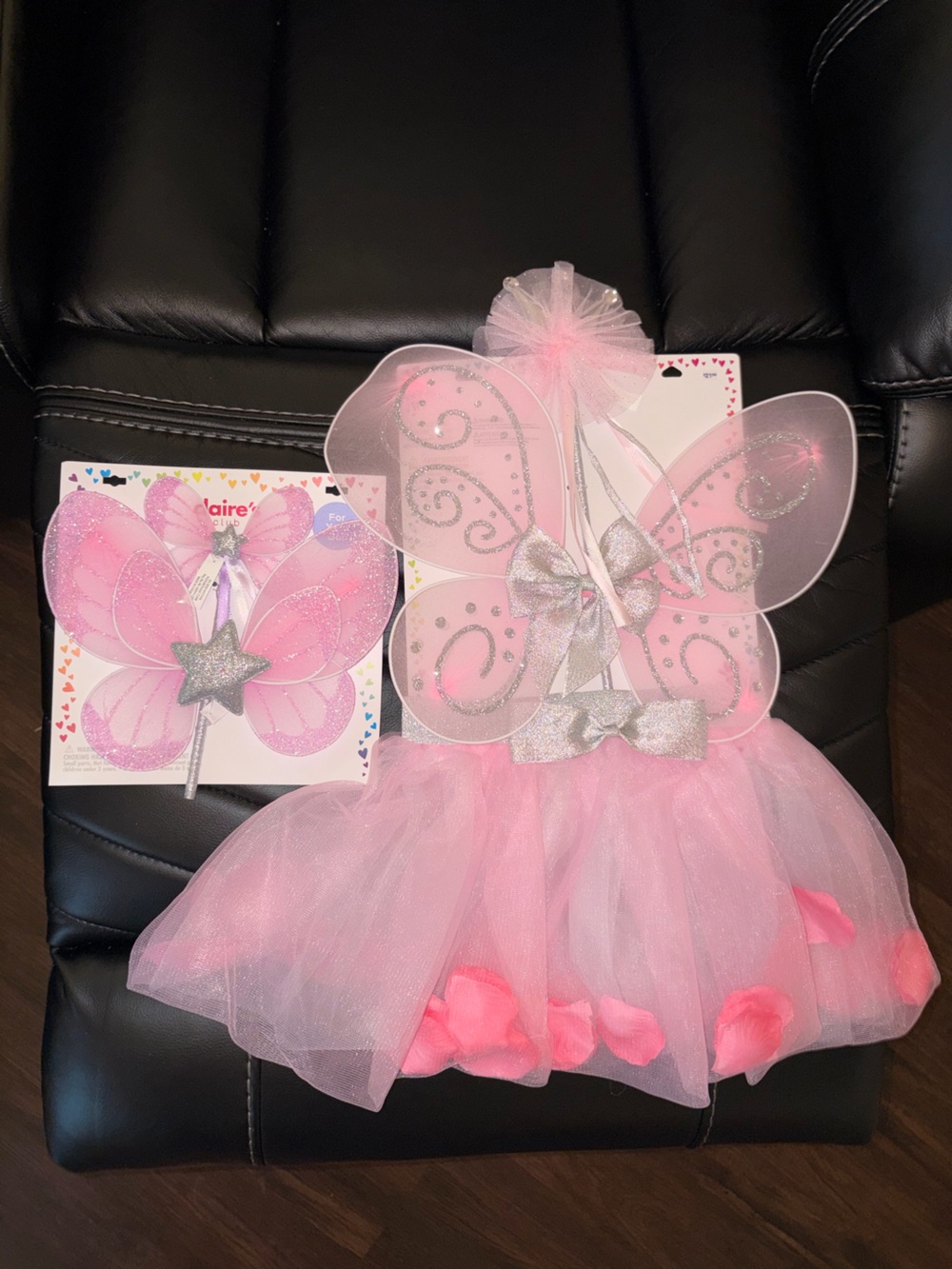 Claire's Pink Glitter Fairy Wings and Wand Set